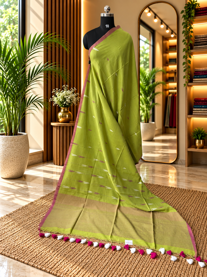 LIGHT GREEN JAMDANI SAREE