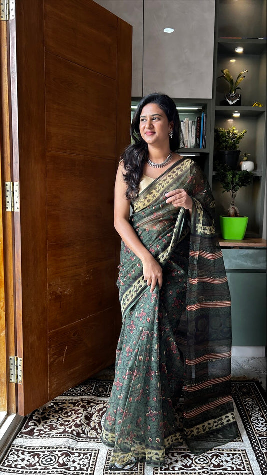 Green kota saree