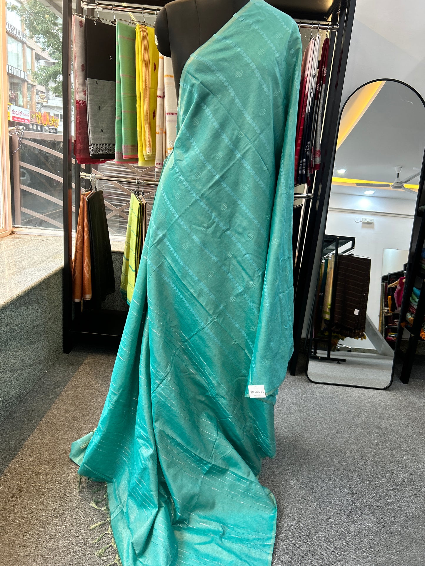 GREEN TISSUE SAREE
