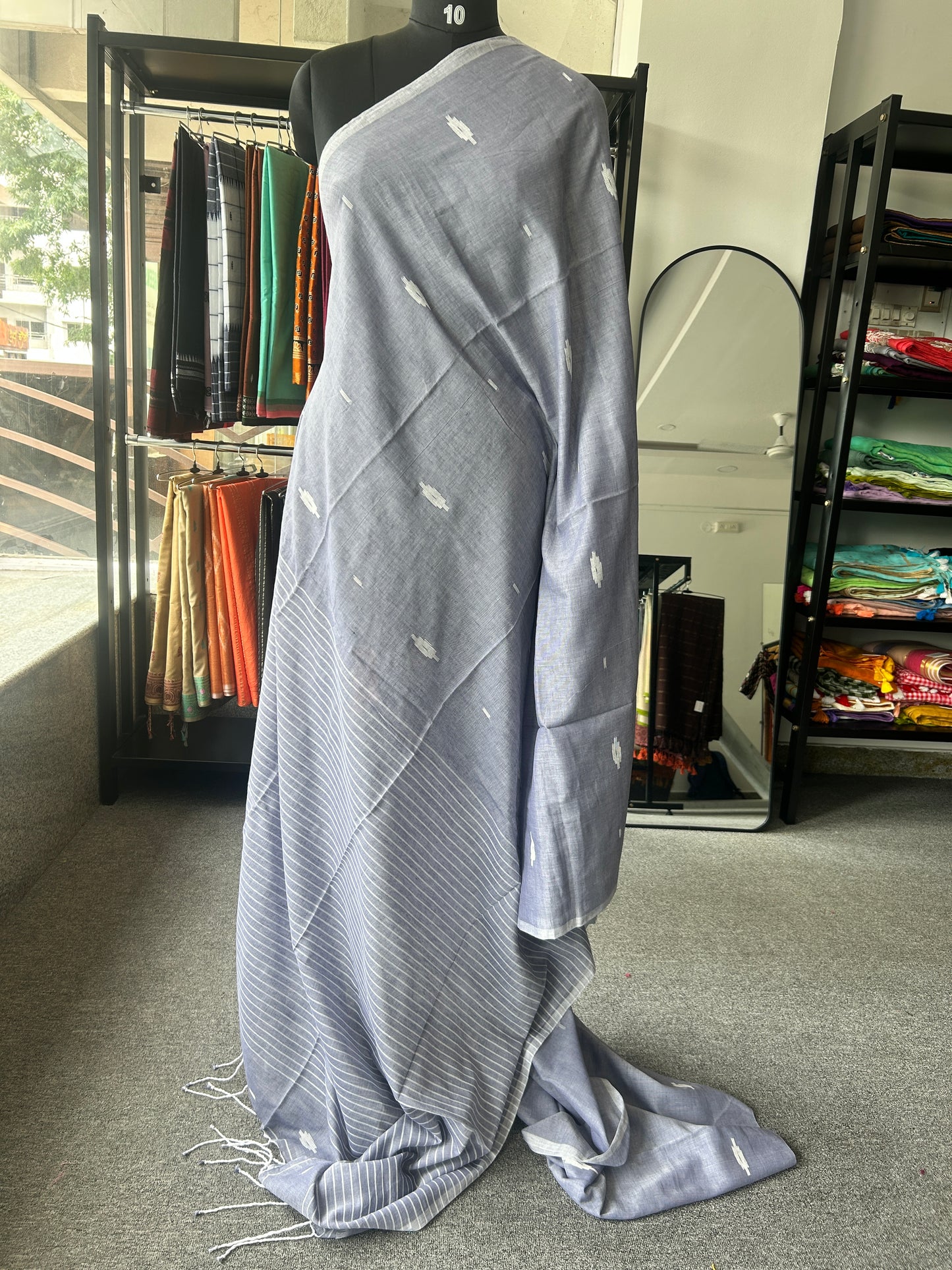 GREY MUL JAMDANI SAREE