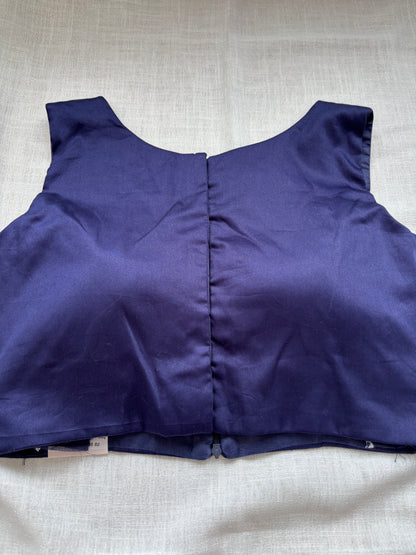 NAVY BLUE COTTON BLOUSE