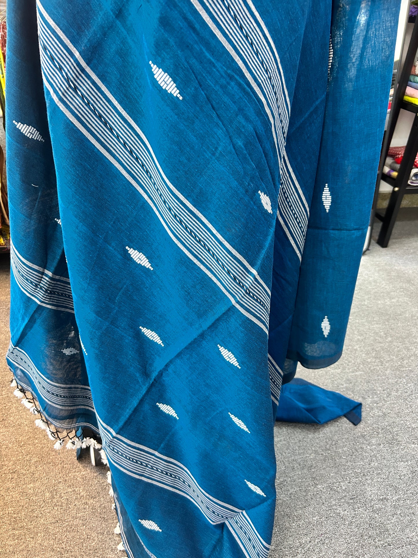 BLUE MUL JAMDANI SAREE
