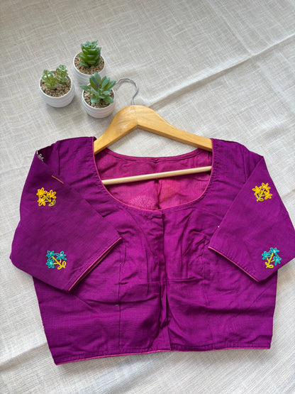 PURPLE MBROIDERED  BLOUSE