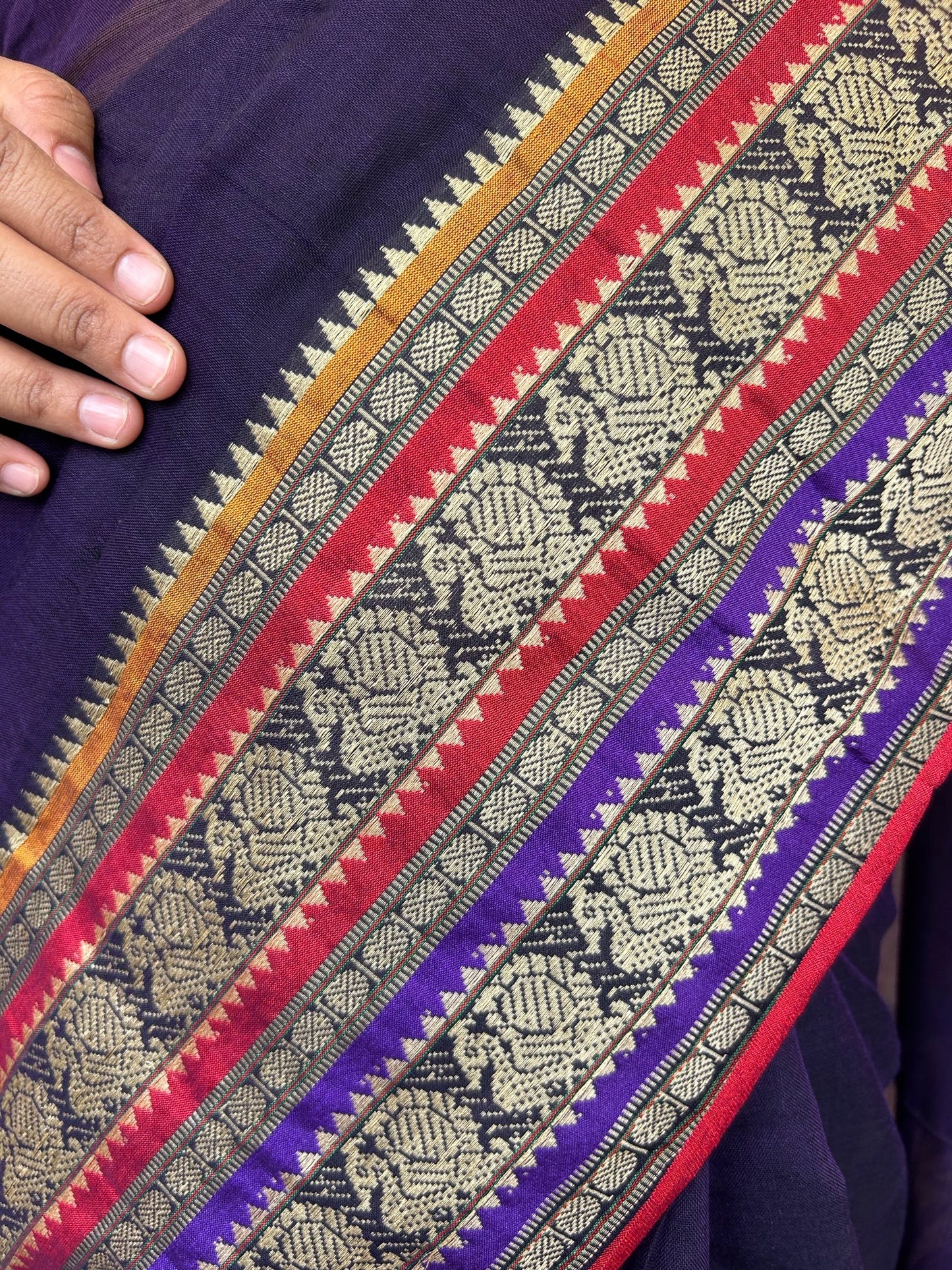 Purple Narayanpet saree.