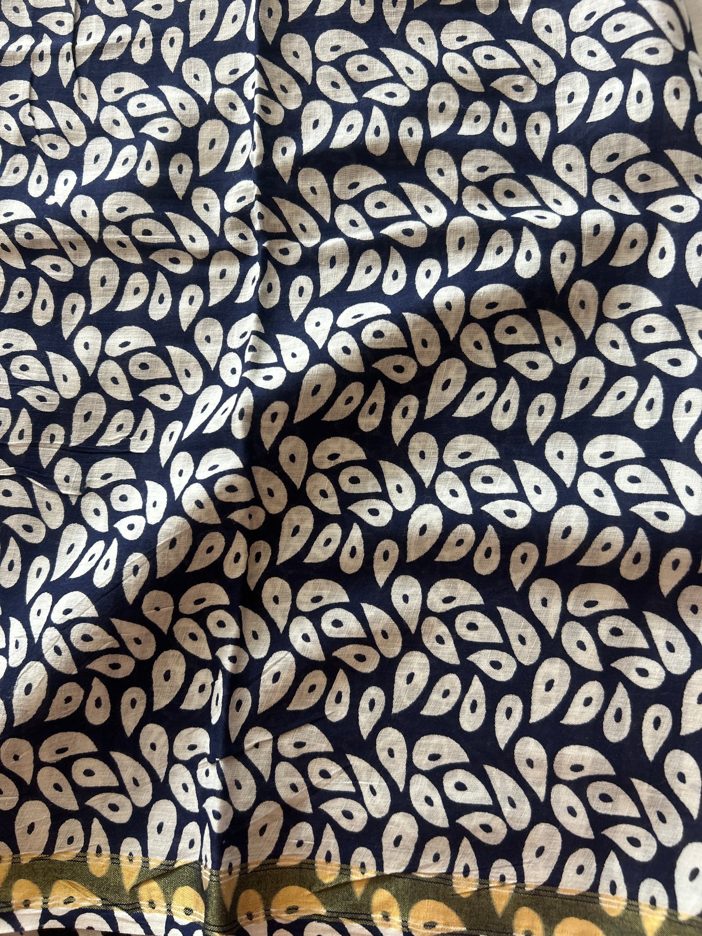 Blue chanderi mul cotton