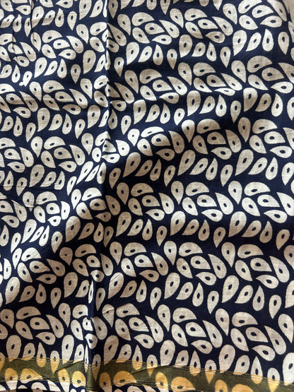 Blue chanderi mul cotton