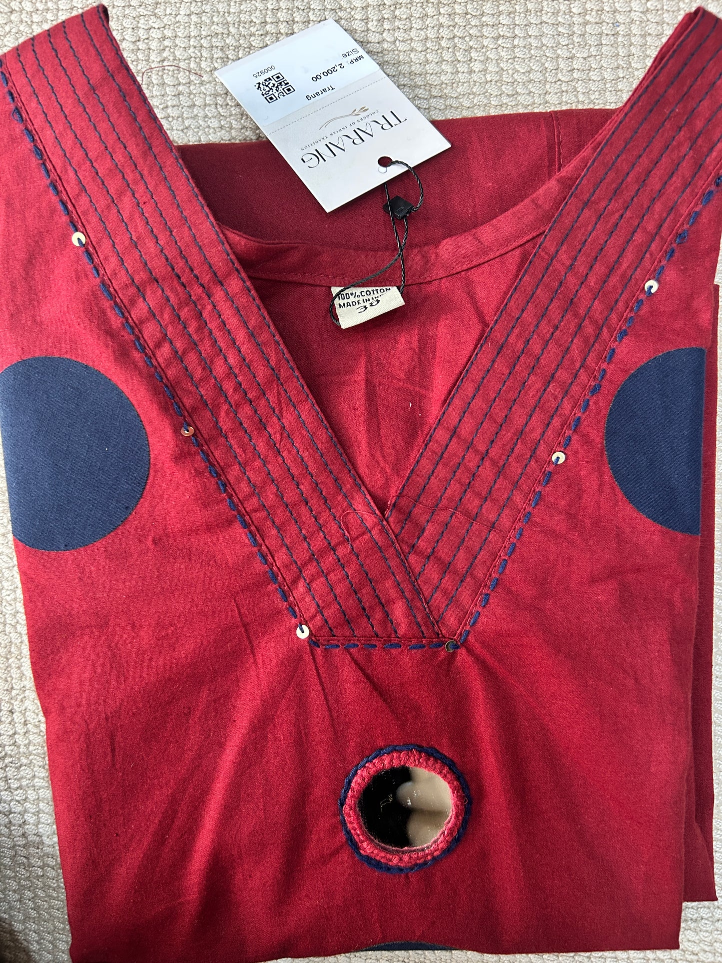 RED GAMTHI COTTON SUIT