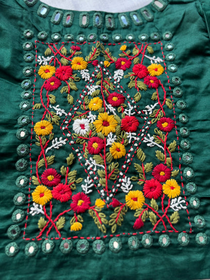 Green Embroidered blouse