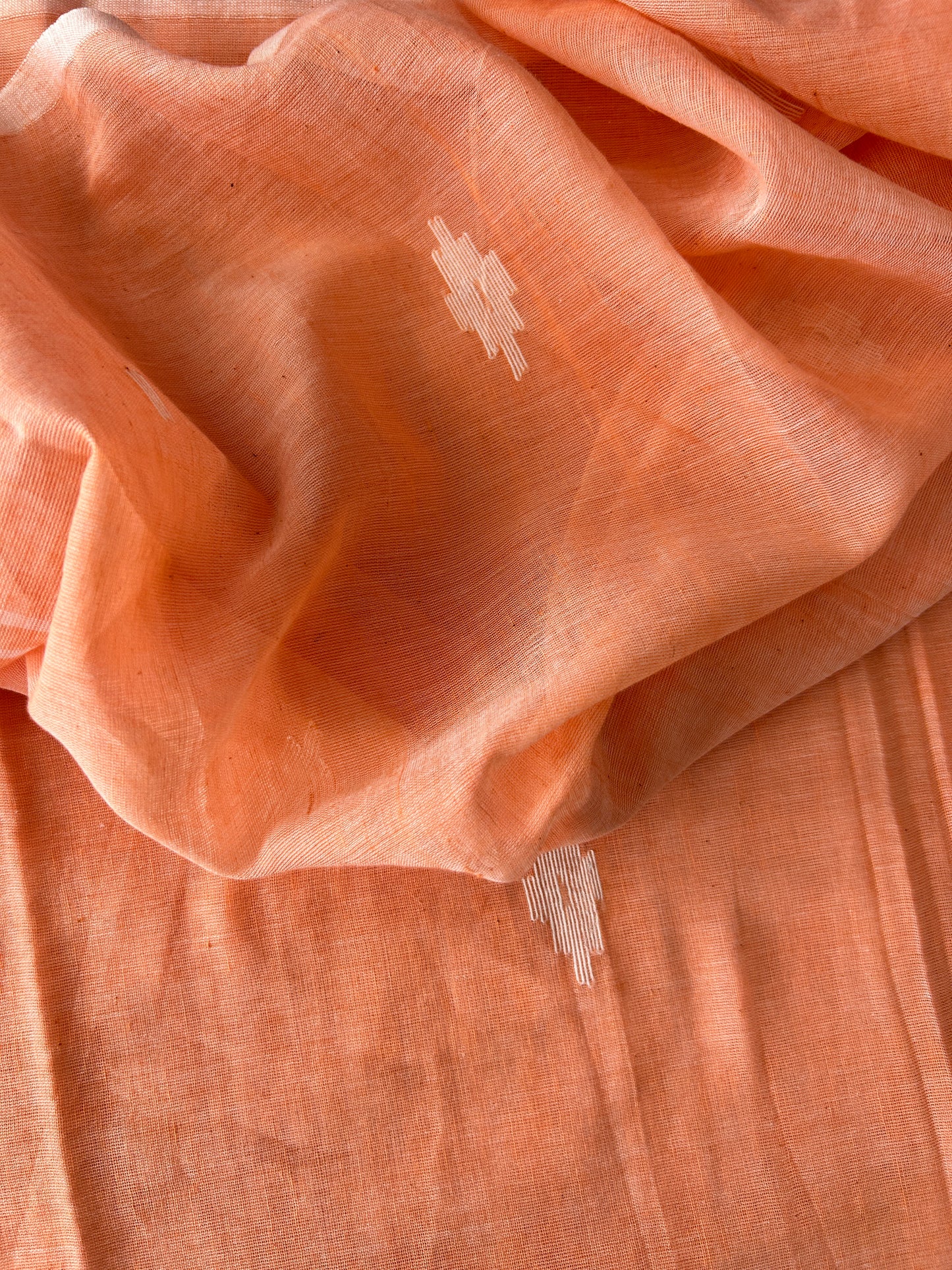 PEACH MUL JAMDANI SAREE
