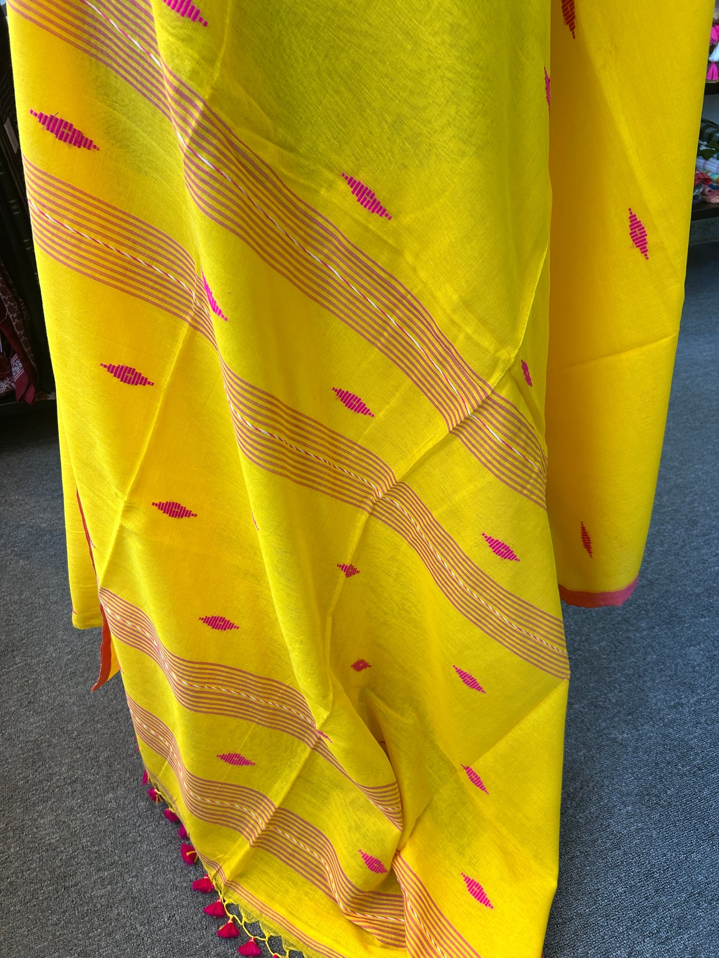 YELLOW MUL JAMDANI SAREE