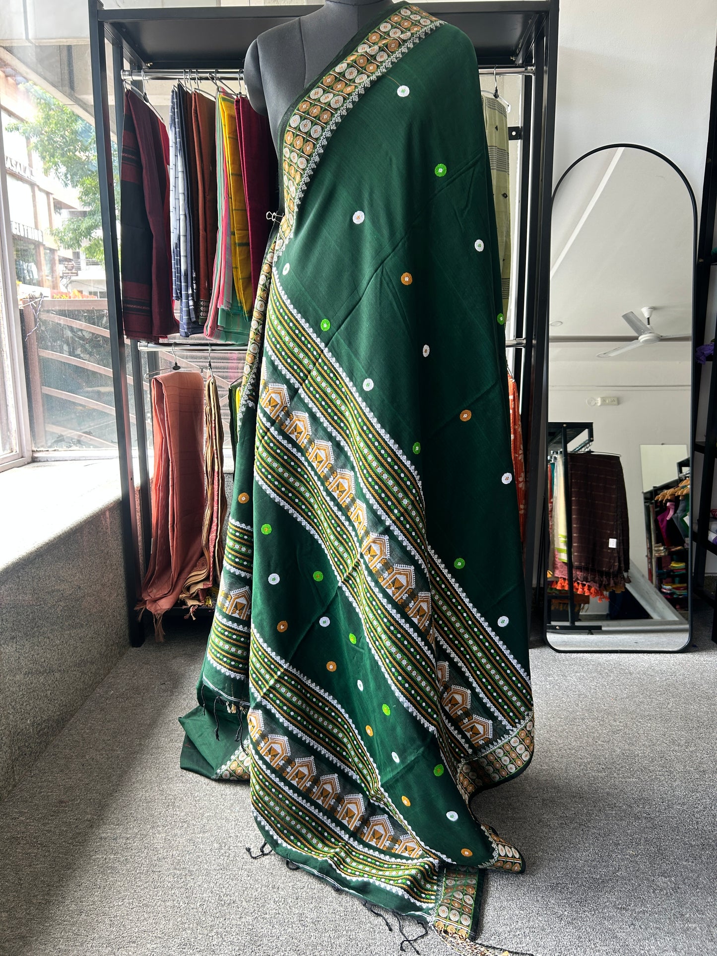 GREEN MERCERISED SAREE