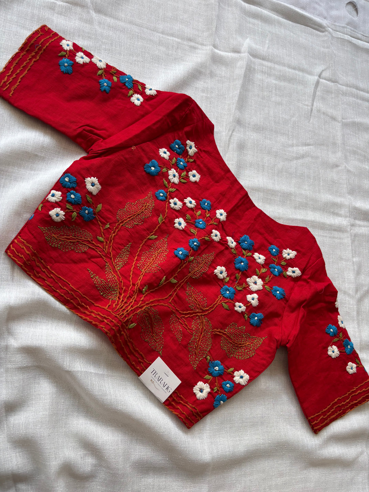 Red Embroidered blouse