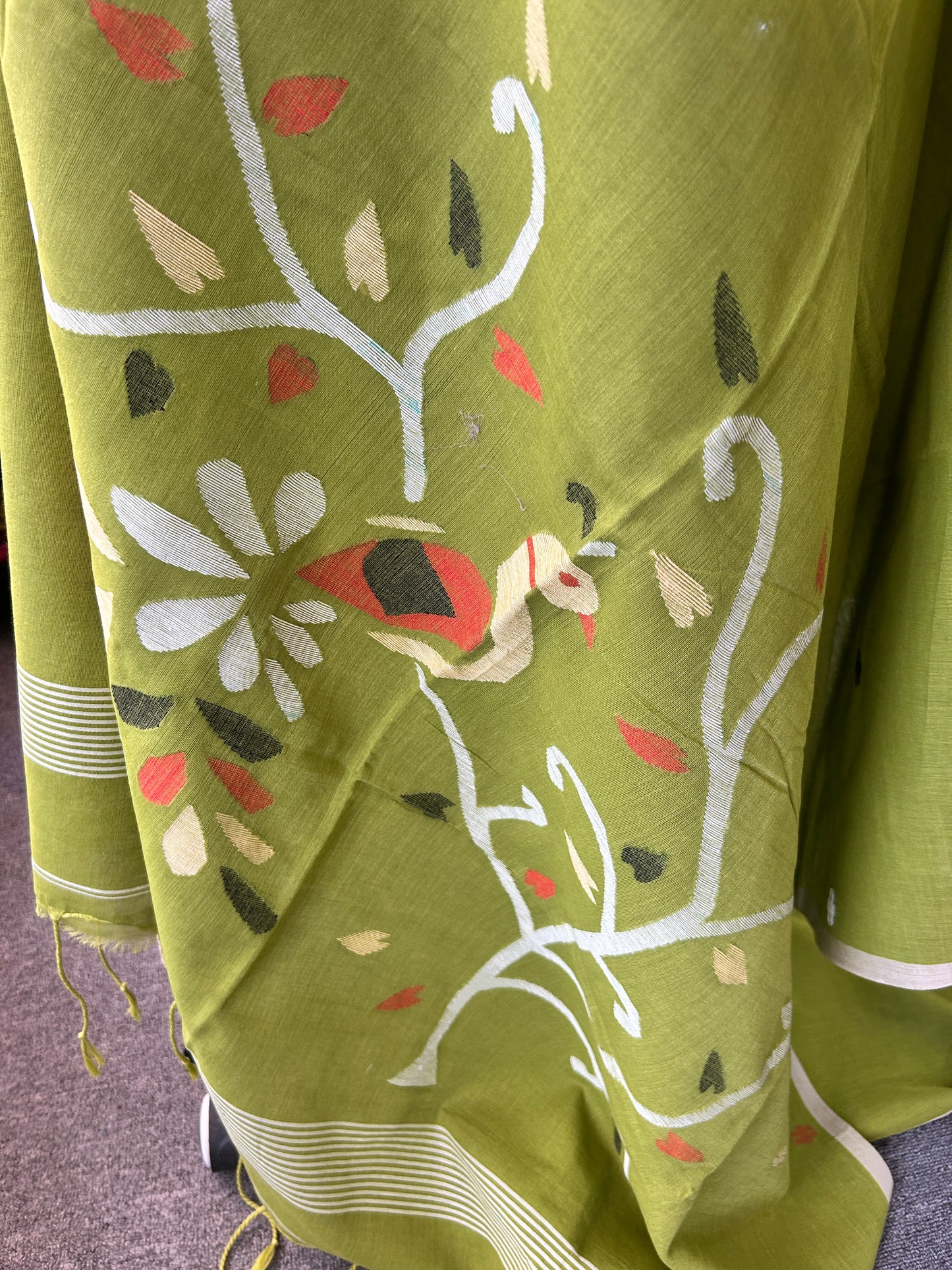 GREEN MUL JAMDANI SAREE