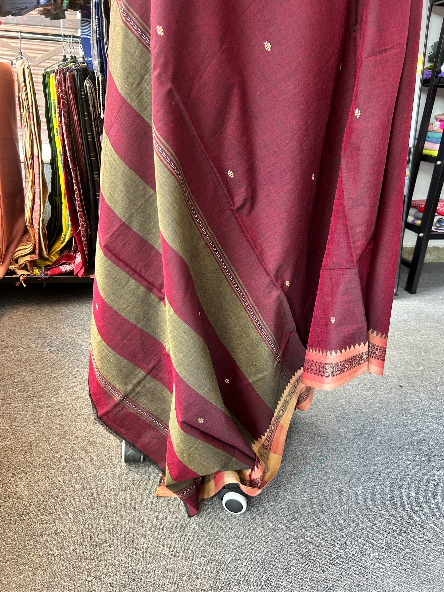 MARRON DHANIAKHALI SAREE