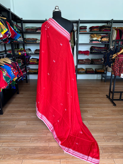 RED BHUJODI SAREE