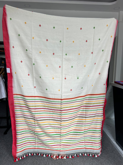 WHITE BEGAMPURI SAREE