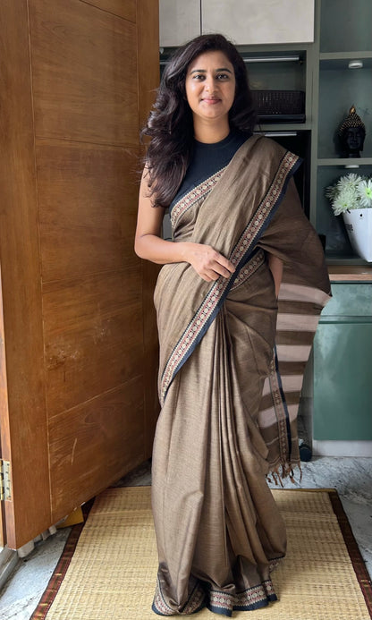 GREY NARAYANPET SAREE