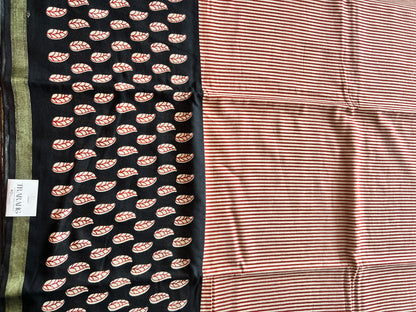 Red chanderi mul cotton