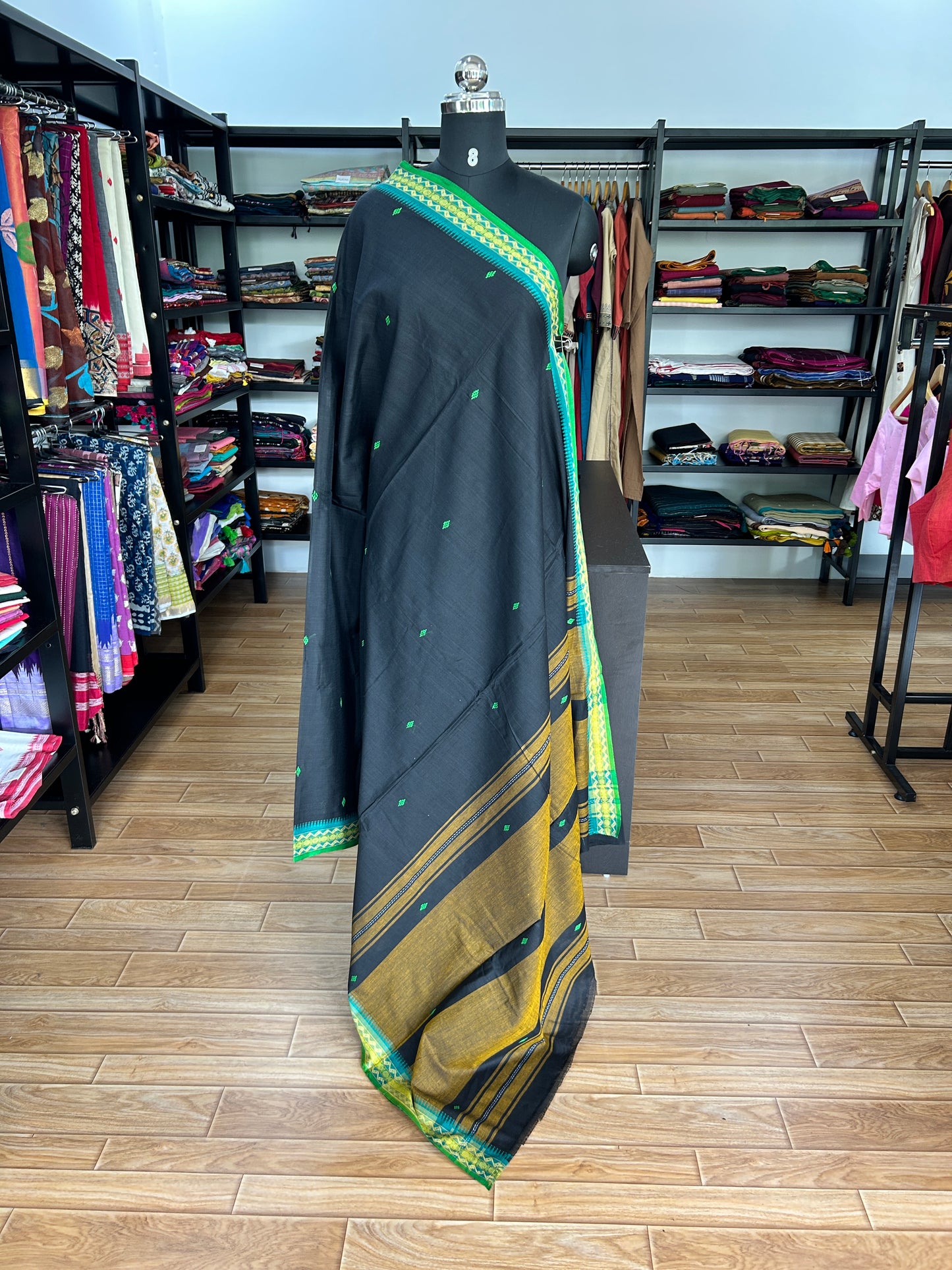 BLACK DHANIAKHALI SAREE