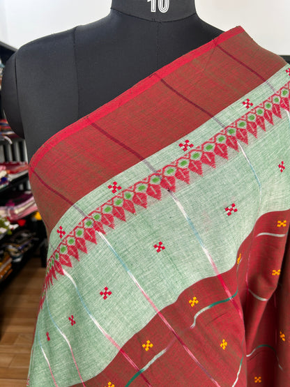 MARRON DHANIAKHALI SAREE