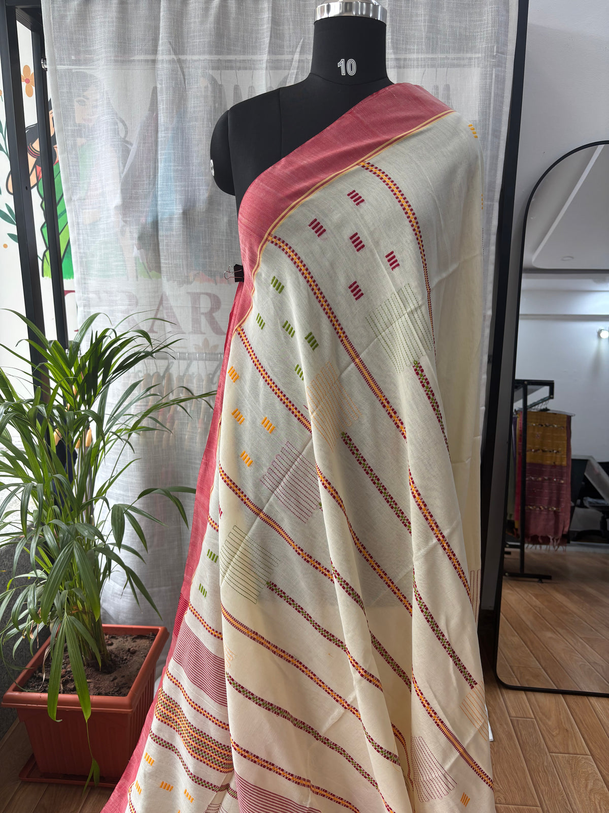WHITE JAMDANI SAREE