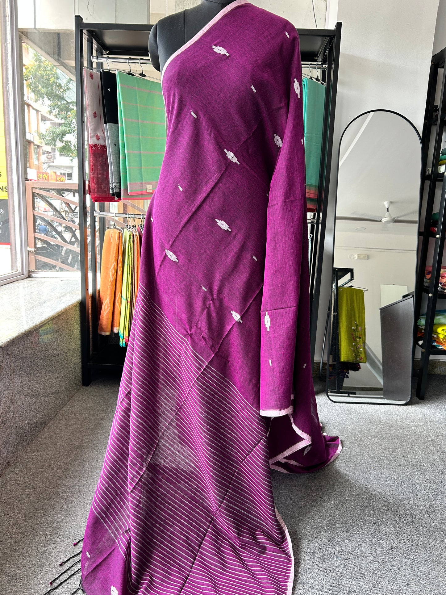 PURPLE MUL JAMDANI SAREE