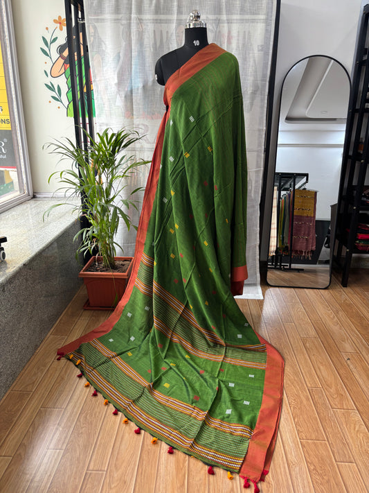 GREEN JAMDANI SAREE