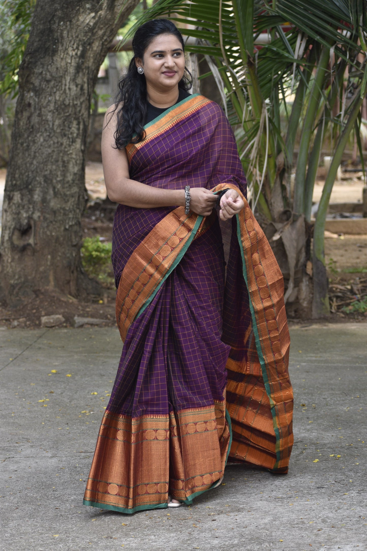 Purple Narayanpet saree.