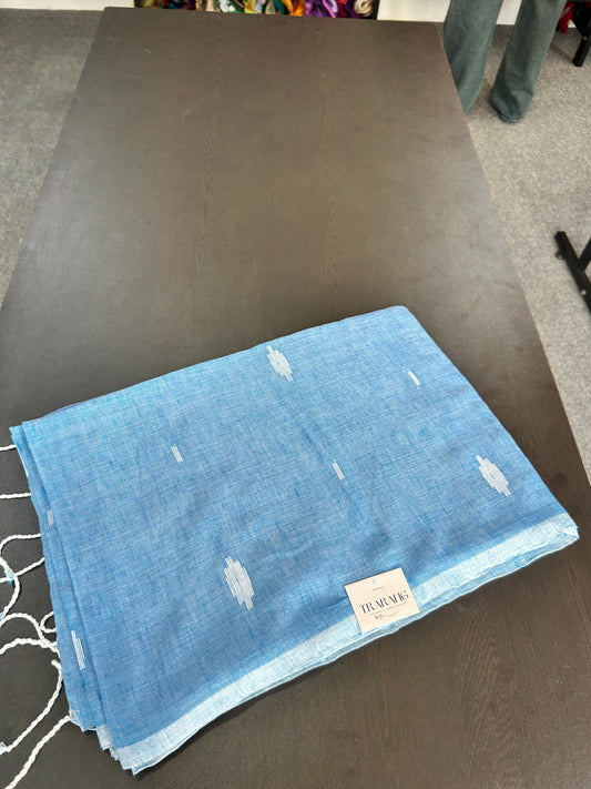 BLUE MUL JAMDANI SAREE