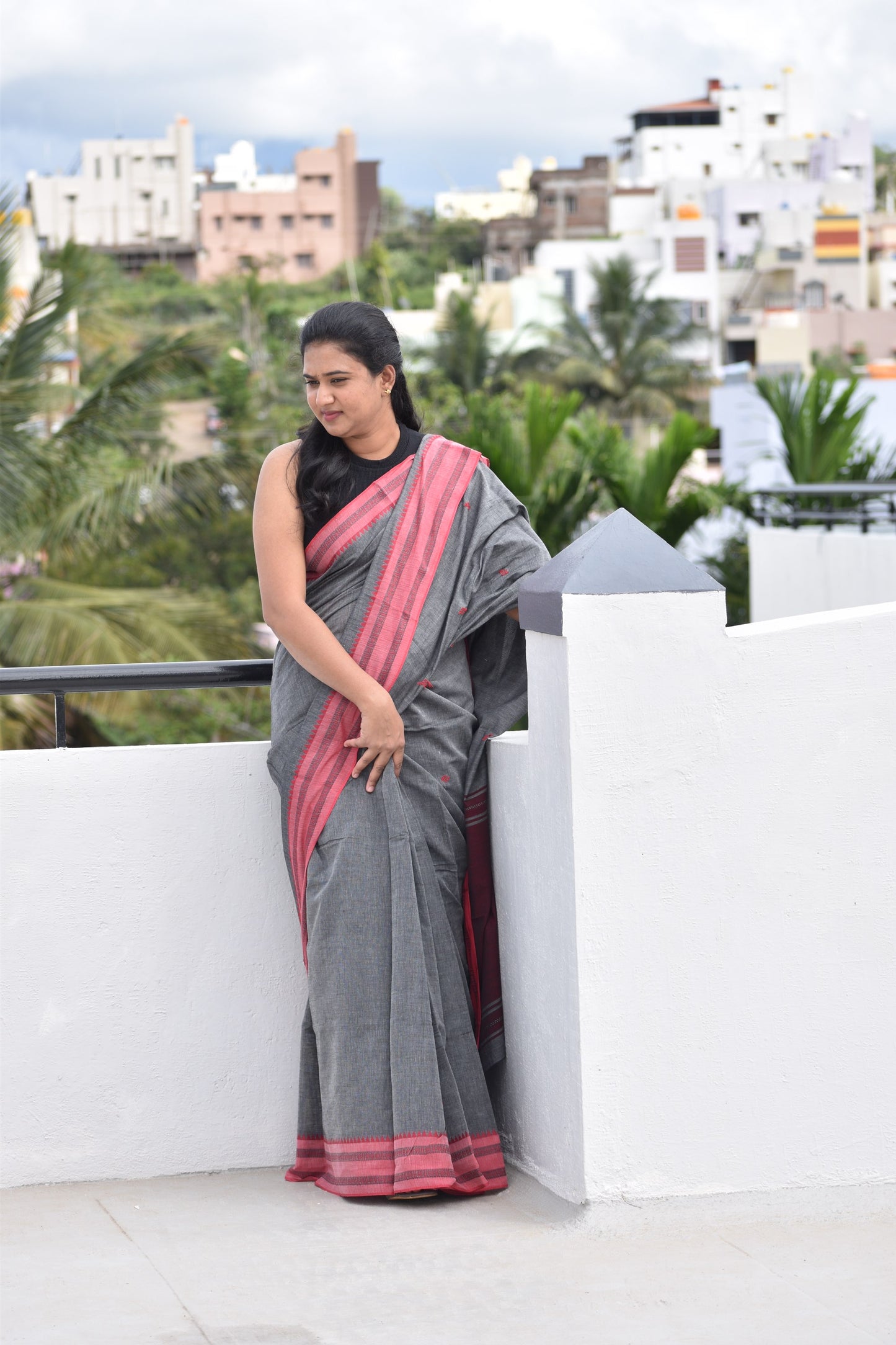 GREY DHANIAKHALI SAREE