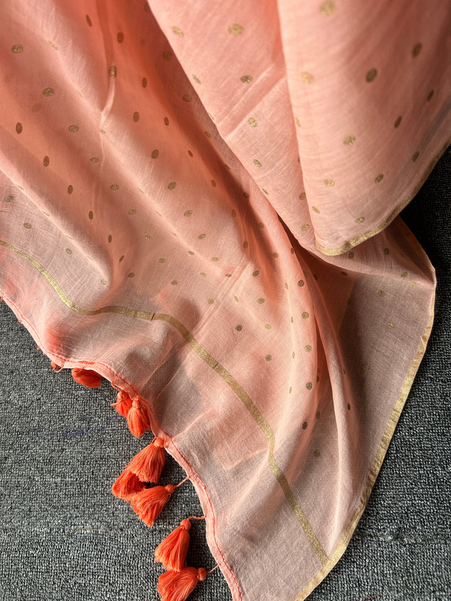 PEACH MUL SAREE