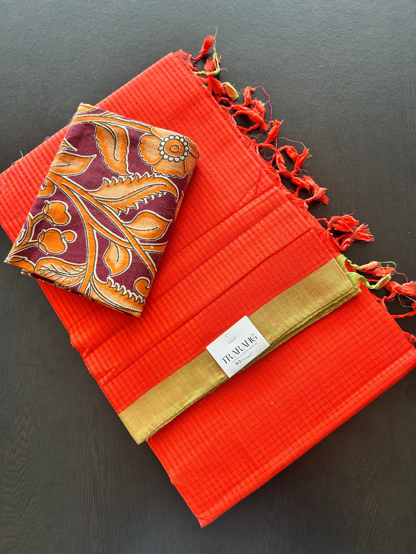 ORANGE MANGALAGIRI SAREE