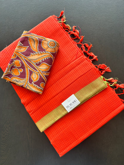 ORANGE MANGALAGIRI SAREE