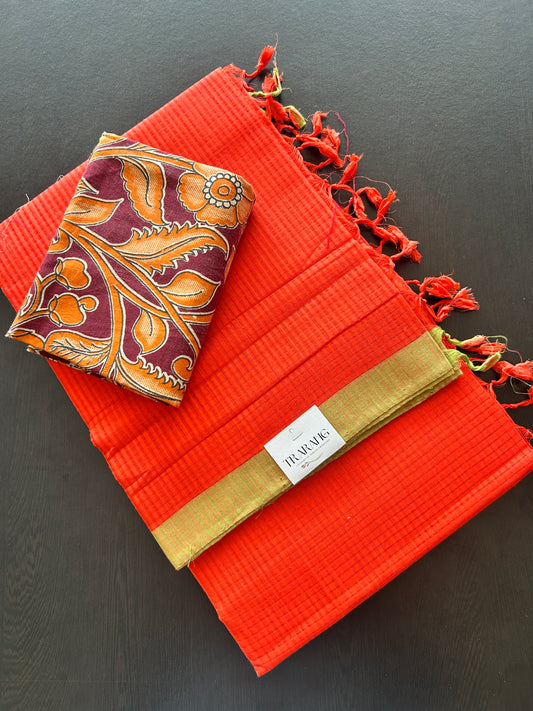 ORANGE MANGALAGIRI SAREE