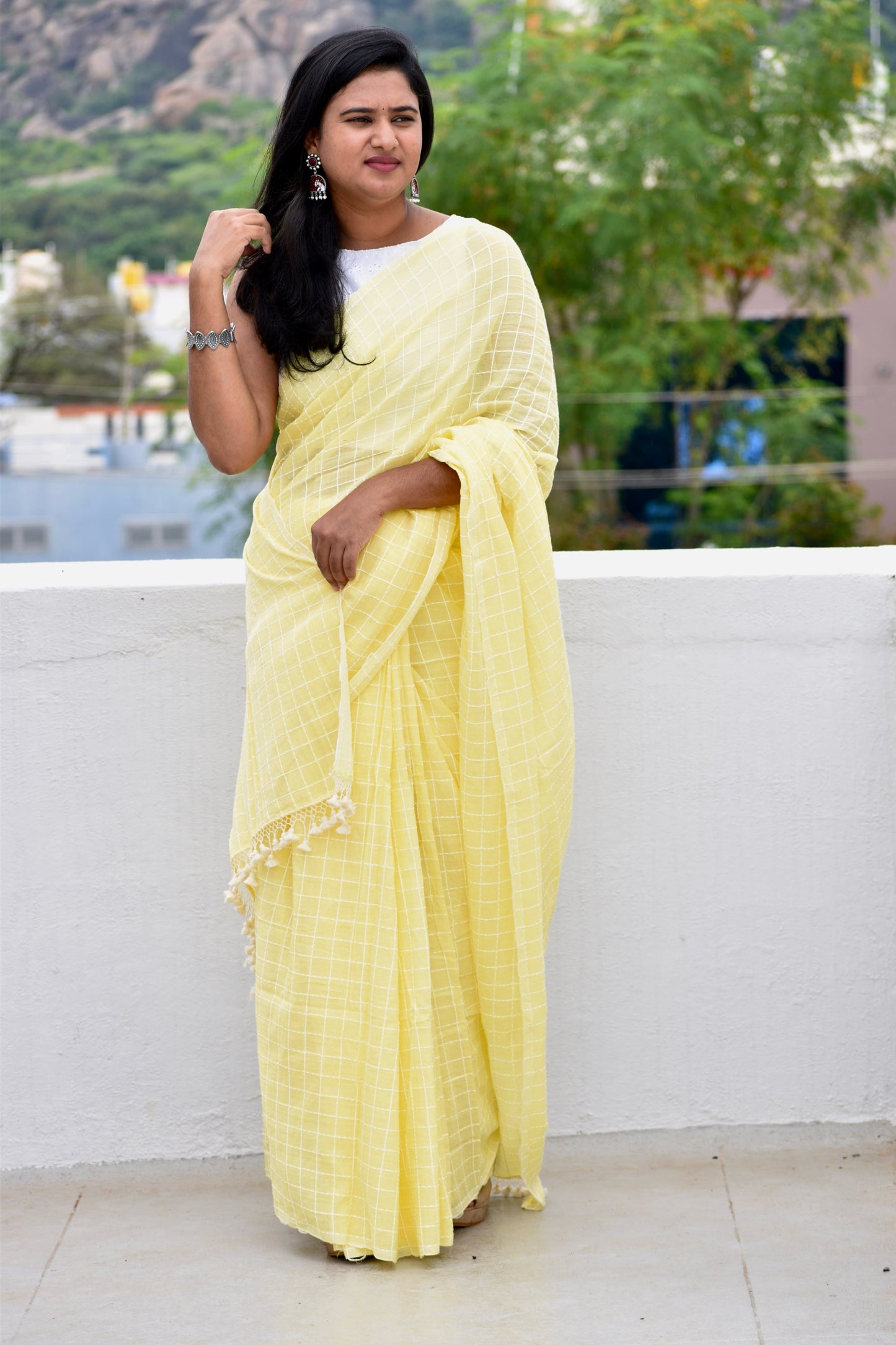 YELLOW KATHA SAREE