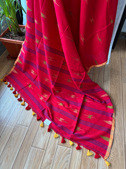 RED JAMDANI SAREE