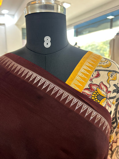 Brown kalamkari saree