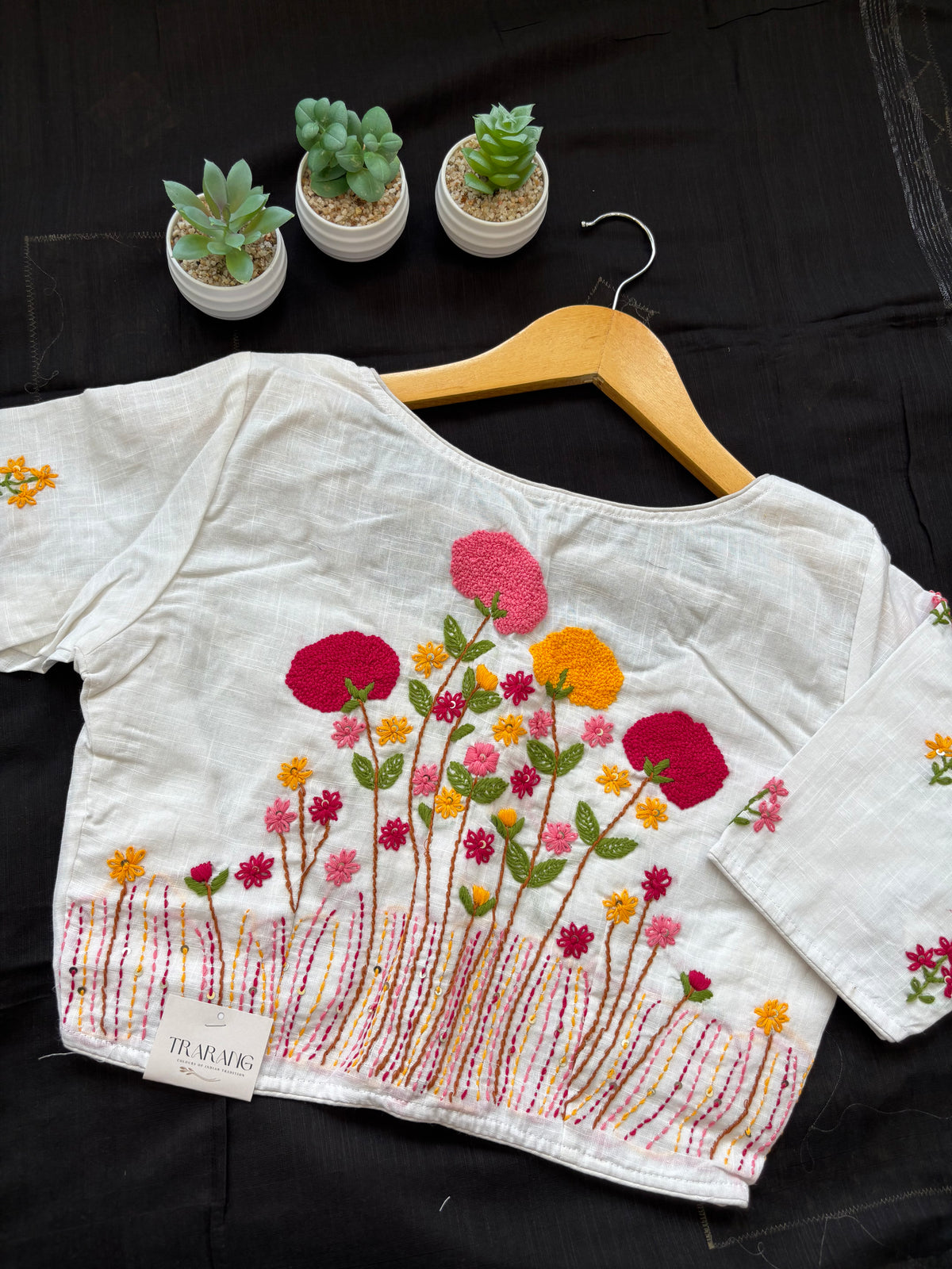 WHITE EMBROIDERED  BLOUSE