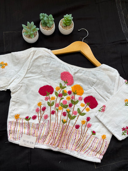WHITE EMBROIDERED  BLOUSE