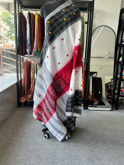 WHITE DHANIAKHALI SAREE