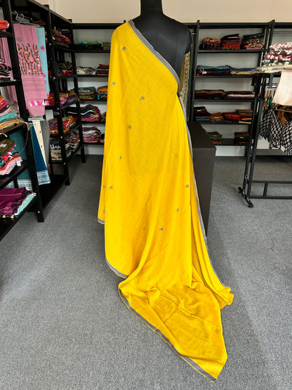YELLOW JAMDANI SAREE