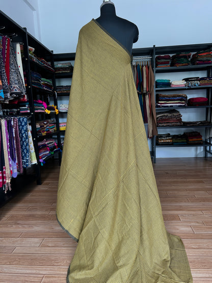 GREEN CHECKS  MUL SAREE