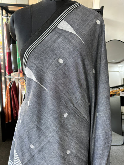 GREY JAMDANI SAREE