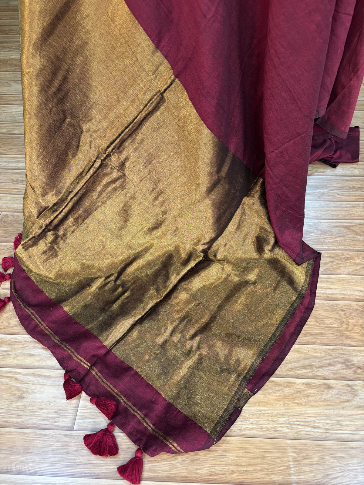 MAROON ACRYLIC SAREE