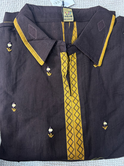 BROWN GAMTHI COTTON SUIT