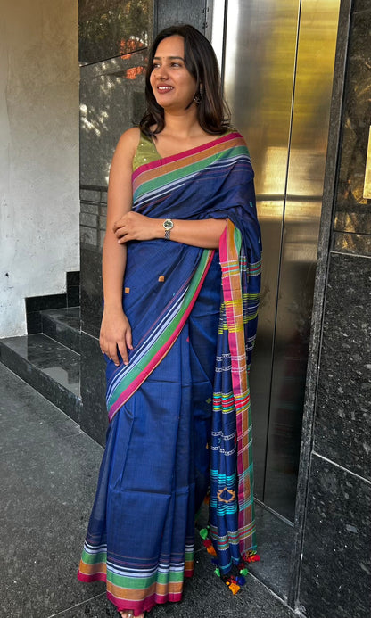 BLUE MERCERIZED COTTON BHUJODI