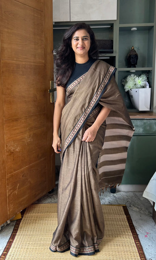 GREY NARAYANPET SAREE