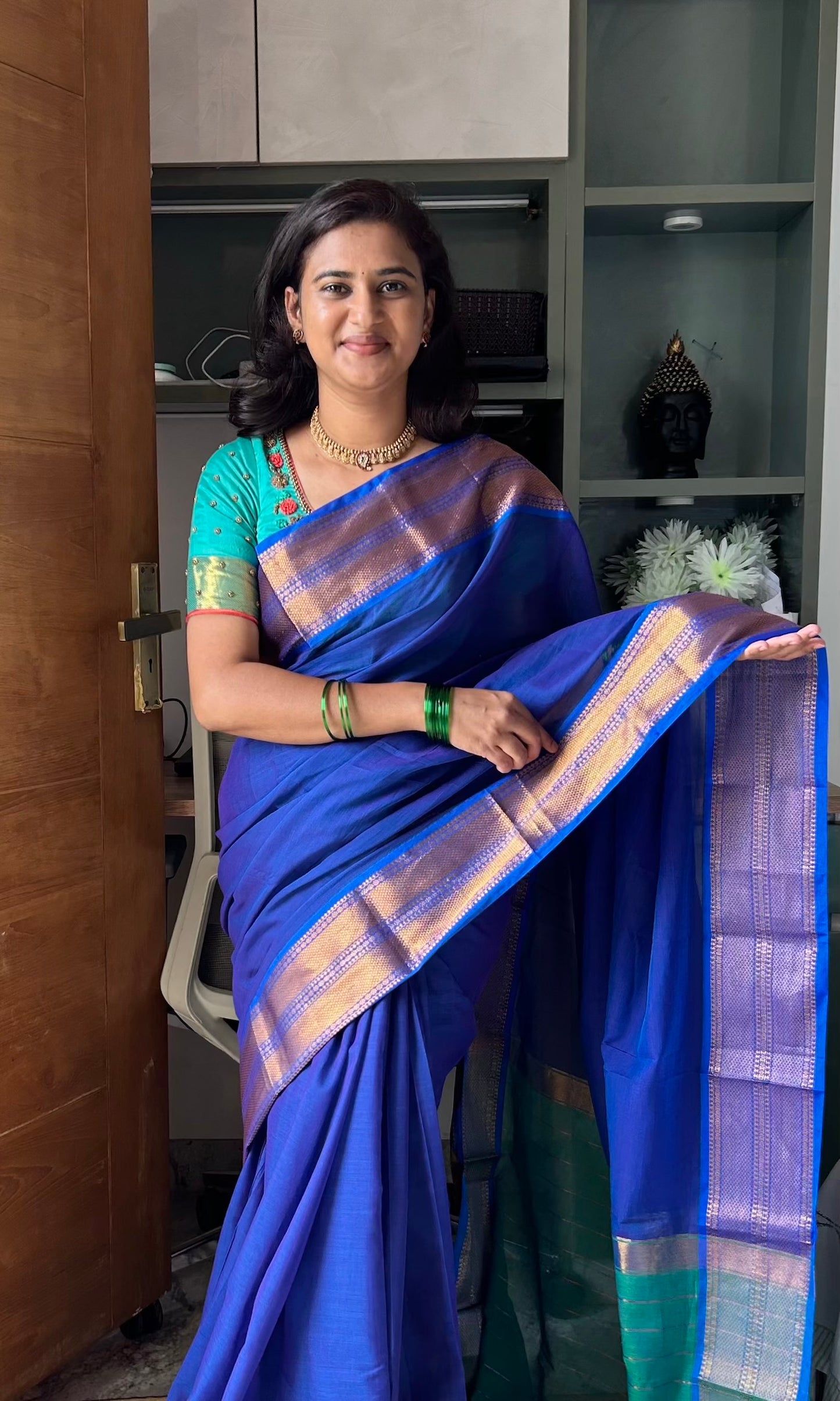 BLUE NARAYANPET SAREE