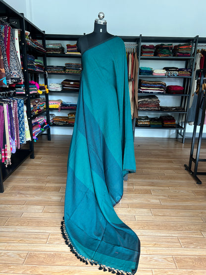 GREEN CHECKS  MUL SAREE