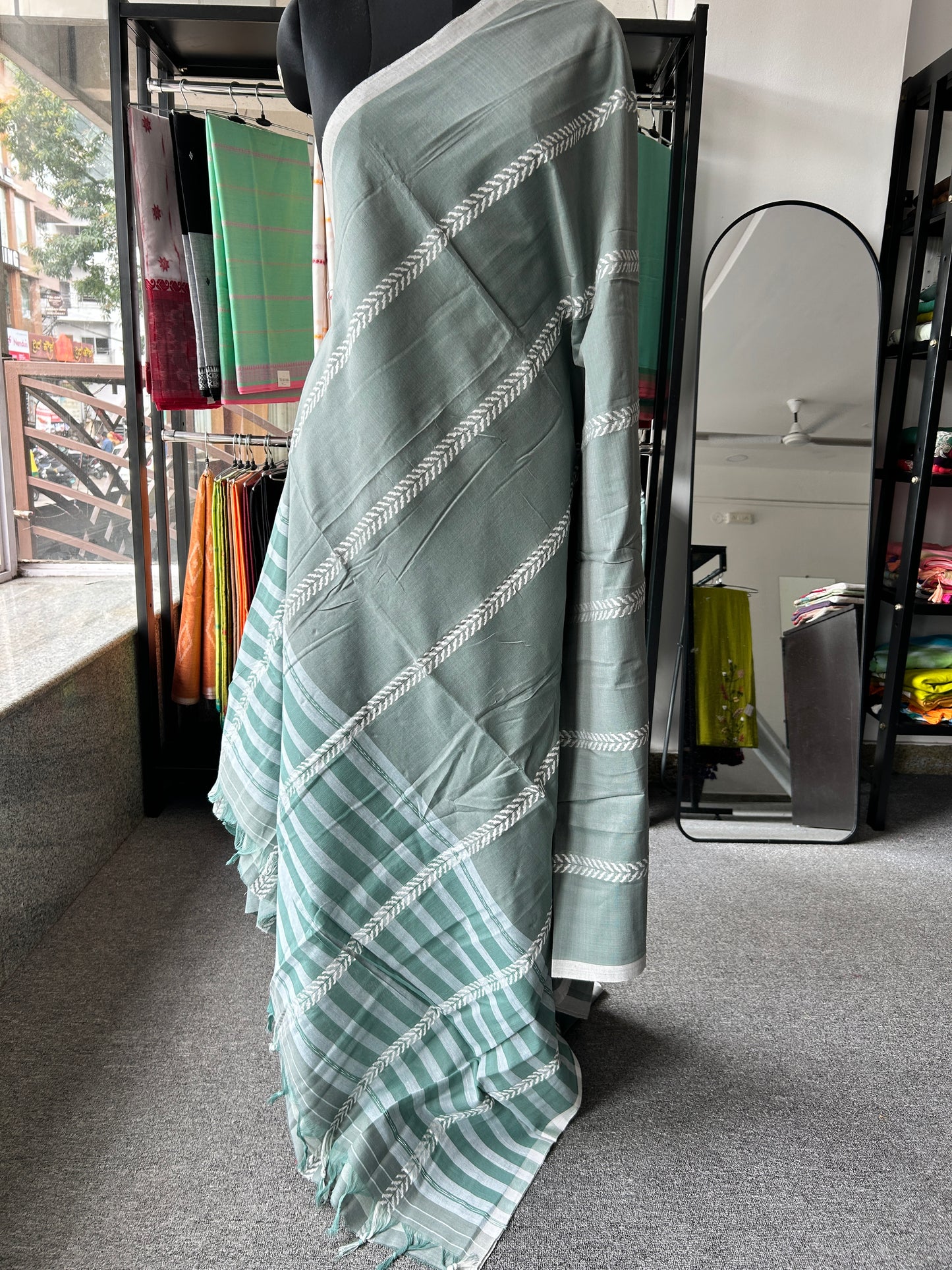 GREY DHANIAKHALI SAREE